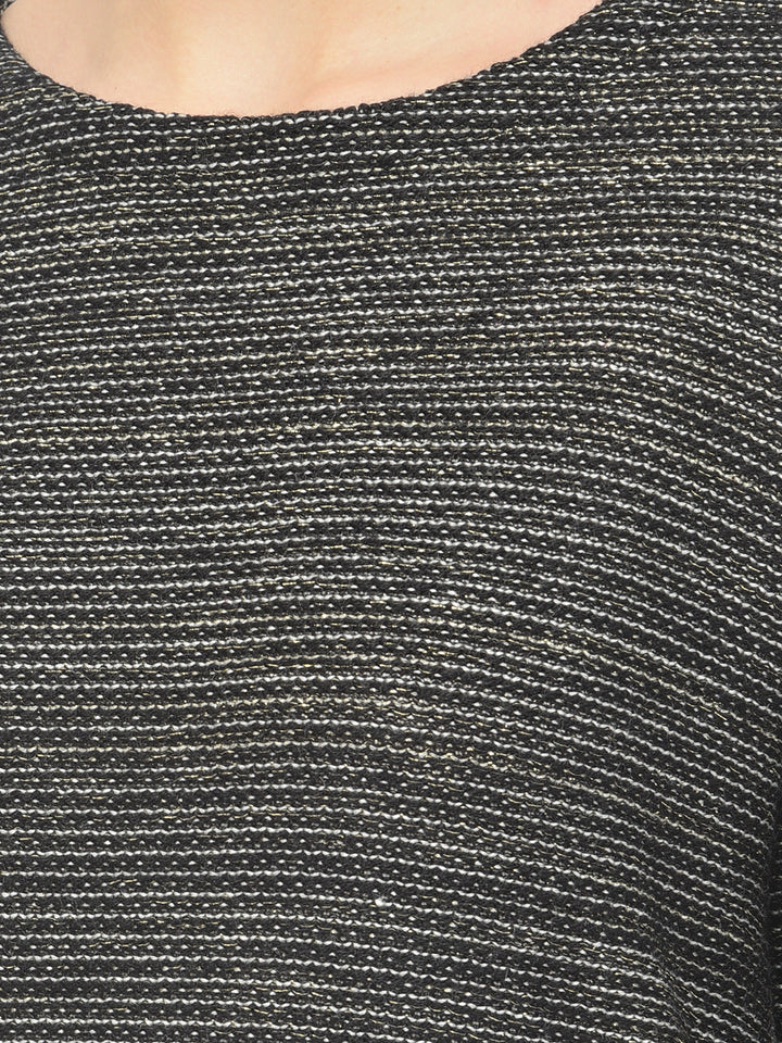 Black Round Neck Sweater - Women Sweaters