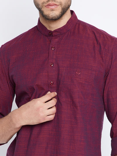 Maroon Kurta - Men Kurtas