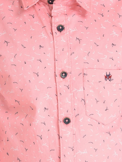  Pink Shirt in Floral Print 