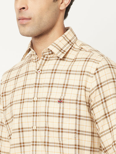   Cream Shirt in Tartan Checks 