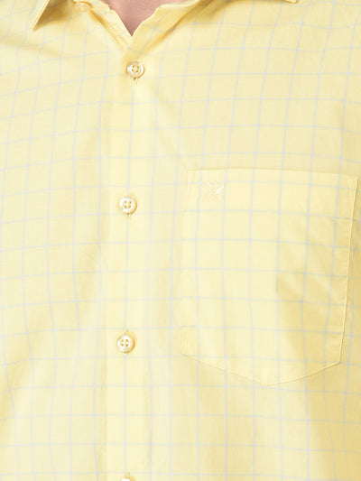  Lime Yellow Graph Checked Shirt
