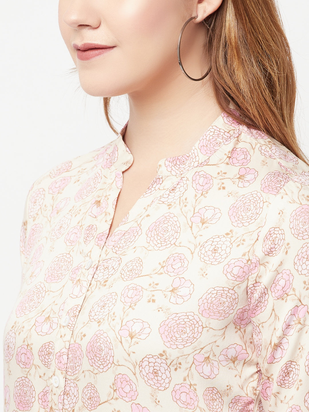 Cream Floral Printed Top - Women Tops