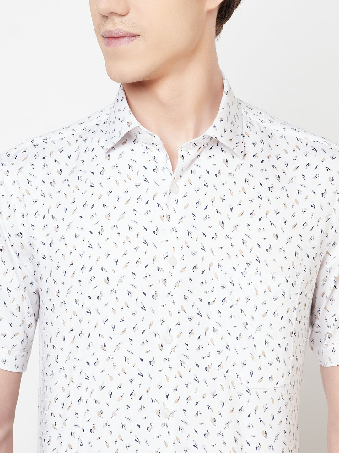 White Floral Shirt - Men Shirts