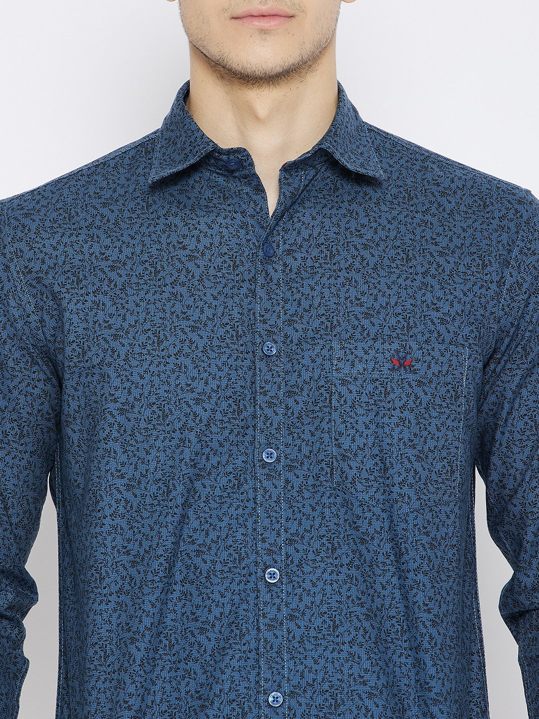 Blue Printed Slim Fit shirt - Men Shirts