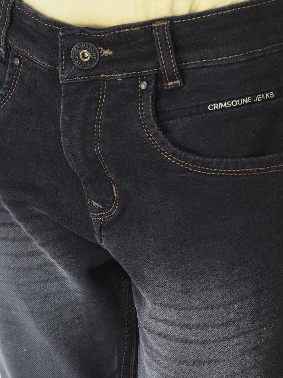 Buy CRIMSOUNE CLUB Light Wash Cotton Regular Fit Men's Jeans | Shoppers Stop