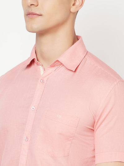 Pink Linen Shirt - Men Shirts