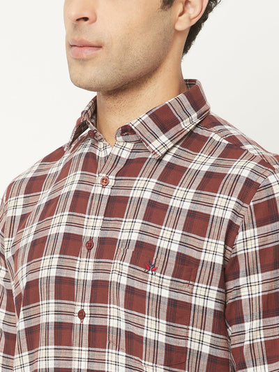   Brown Shirt in Tartan Checks