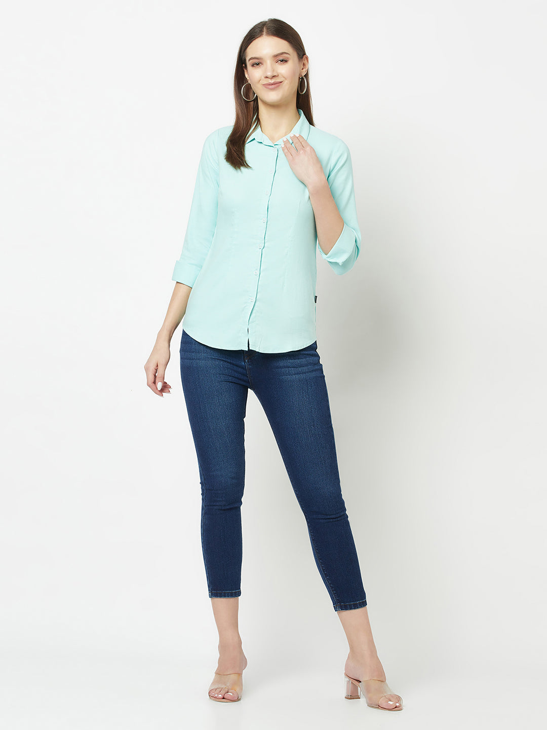  Slim-Fitting Turquoise Shirt