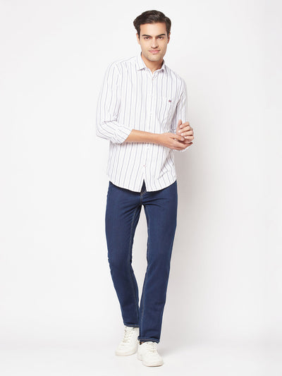  Striped White Cotton Shirt