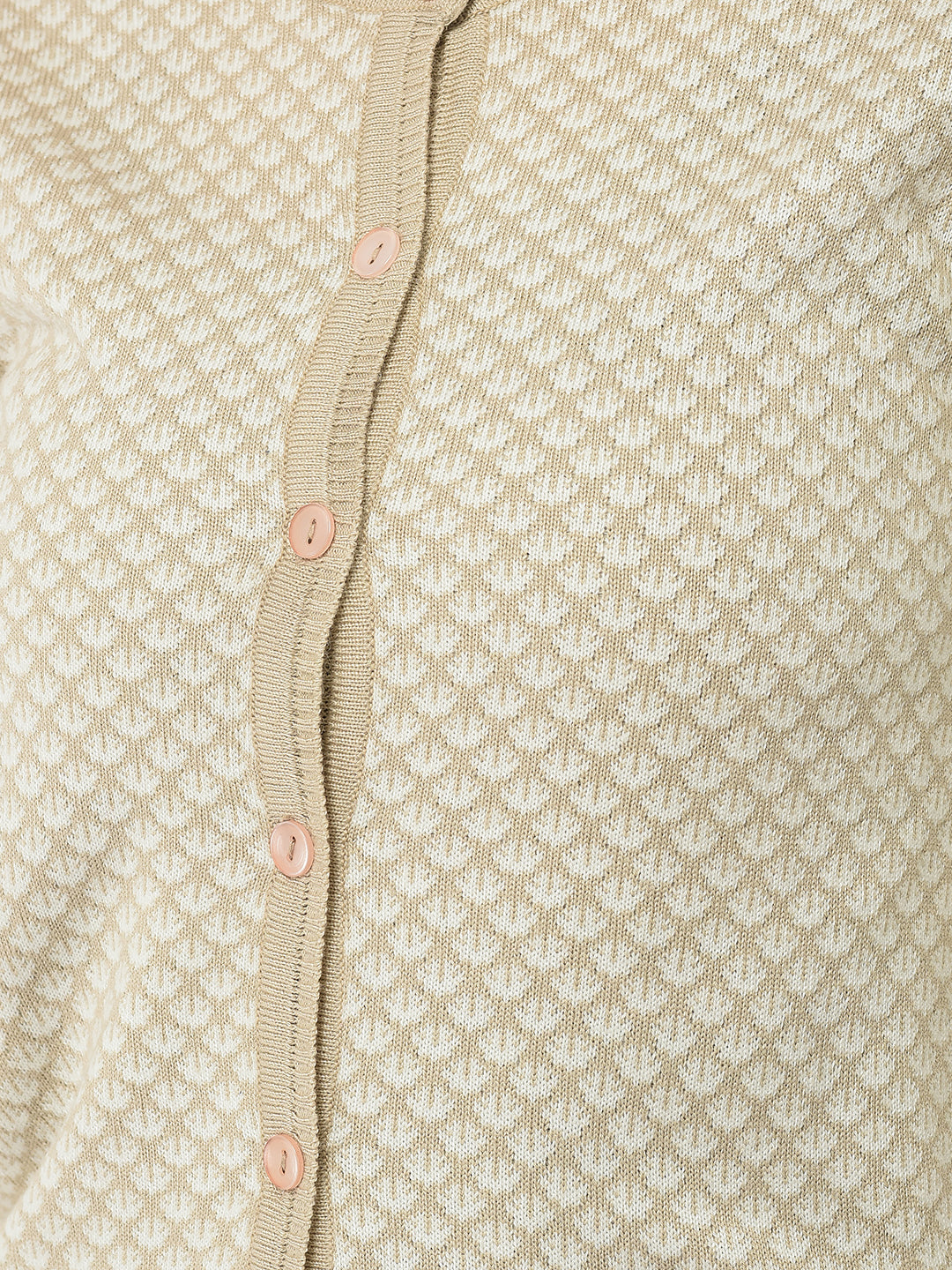  Beige Abstract Print Cardigan 