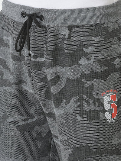  Grey Camouflage Print Track Pants