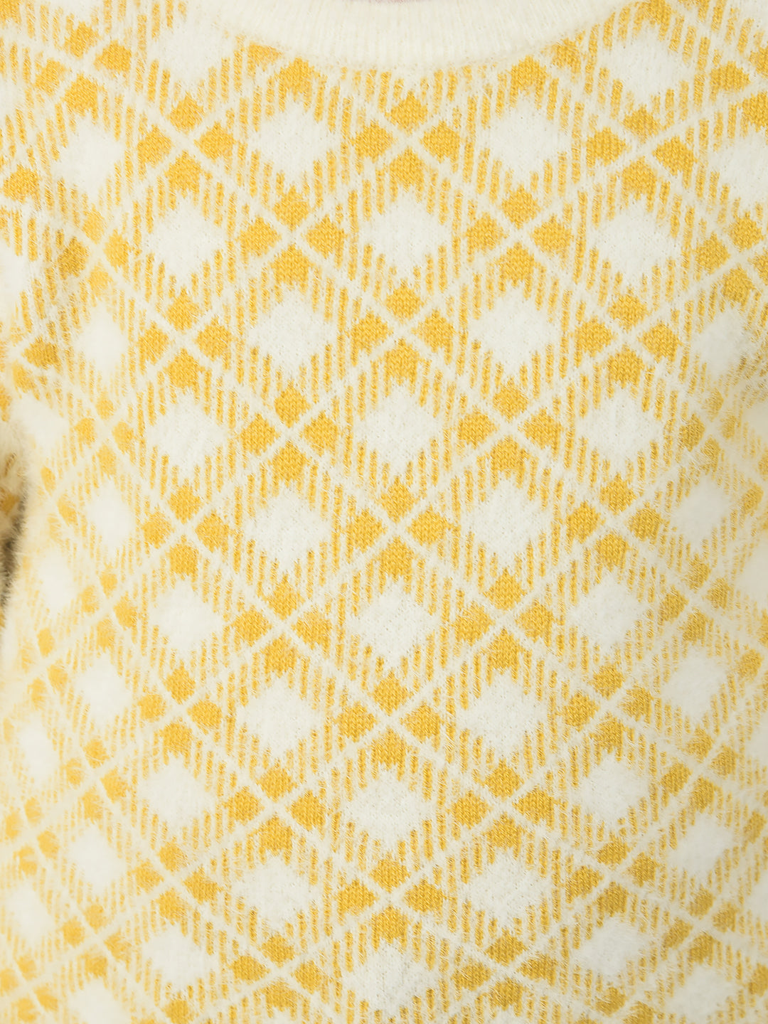  Mustard Yellow Checkered Sweater 