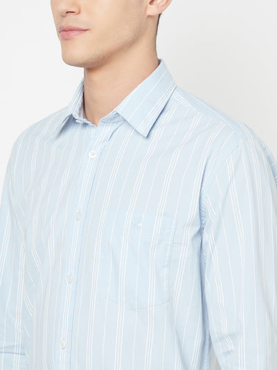 Blue Striped Shirt - Men Shirts