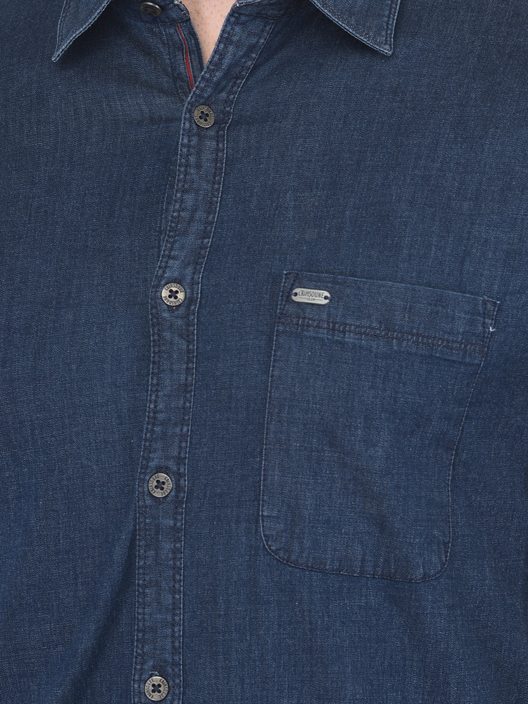 Navy Blue Denim Shirt - Men Shirts