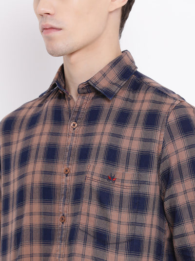 Brown Checked Shirt - Men Shirts