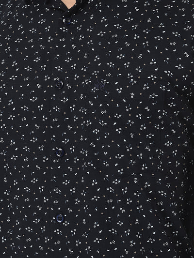  Navy Blue Shirt in Floral Print 