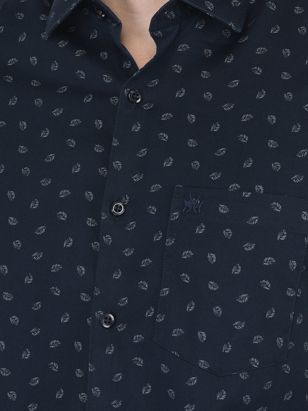 Navy Blue Floral Printed Shirt - Men Shirts