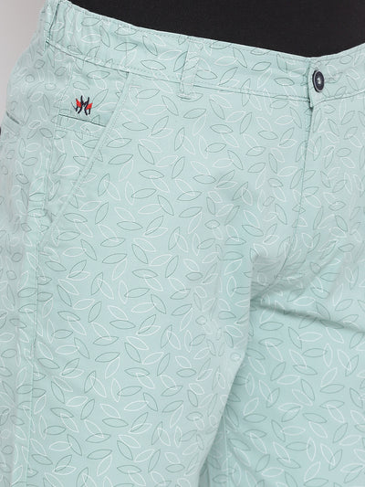 Green Printed shorts - Men Shorts