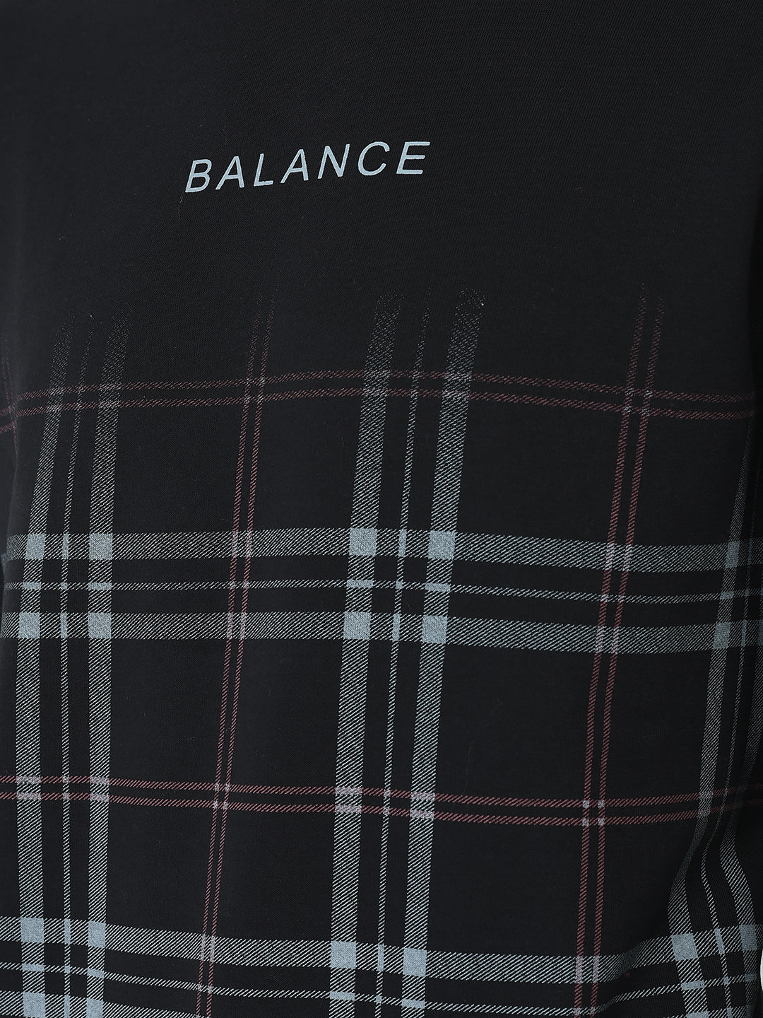  Navy Blue Balance Checked Sweatshirt