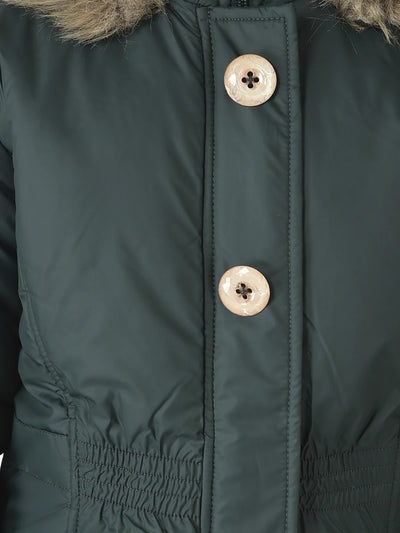 Green Padded Peplum-Style Jacket 