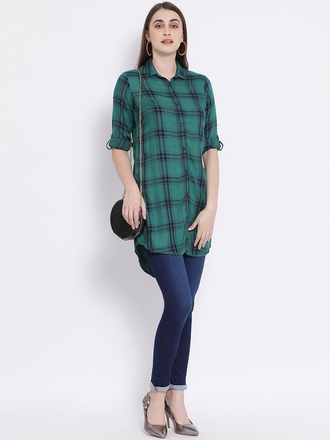 Checked Button up Shirt - Women Shirts