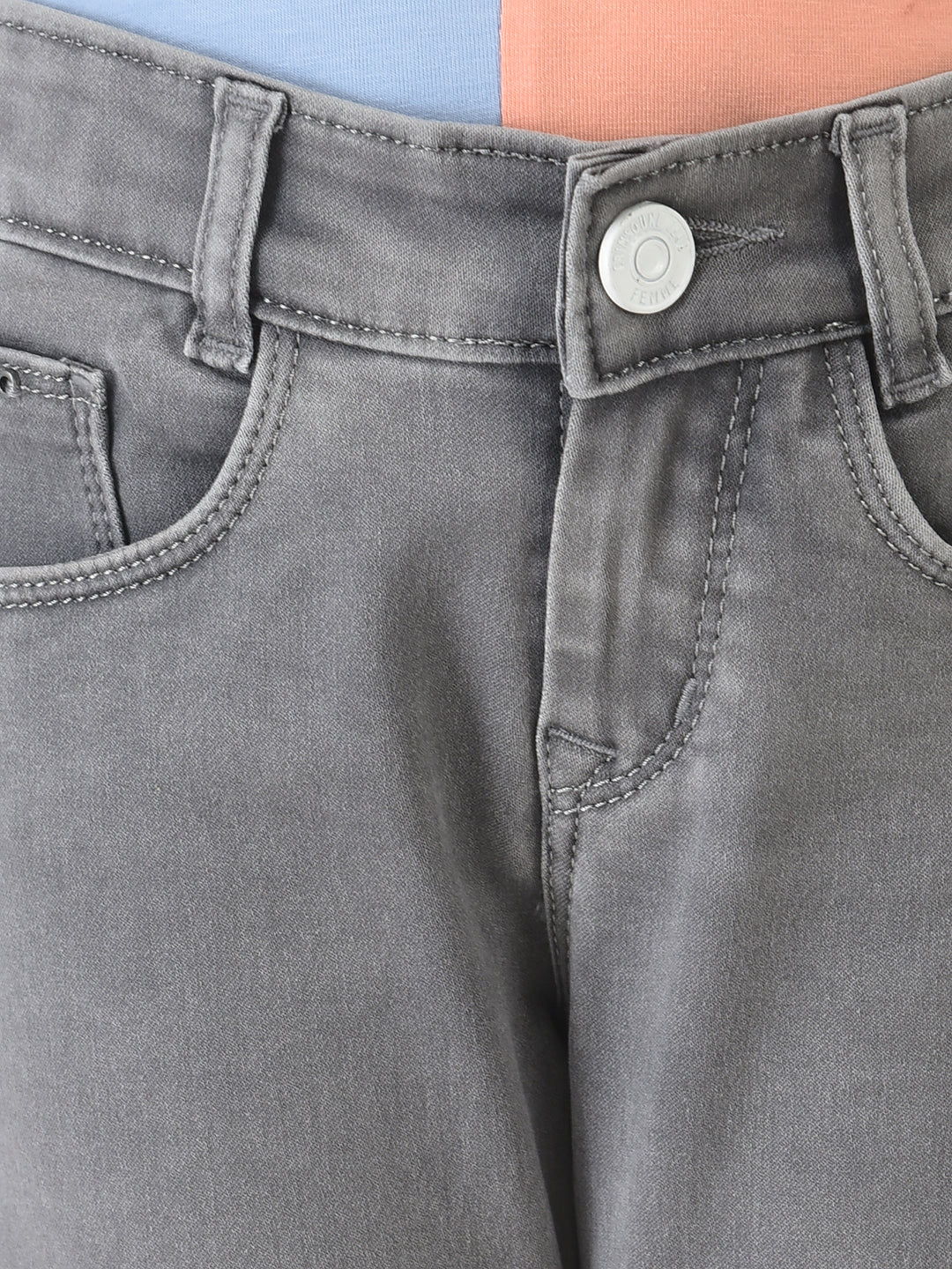 Grey Jeans with Logo Detailing 