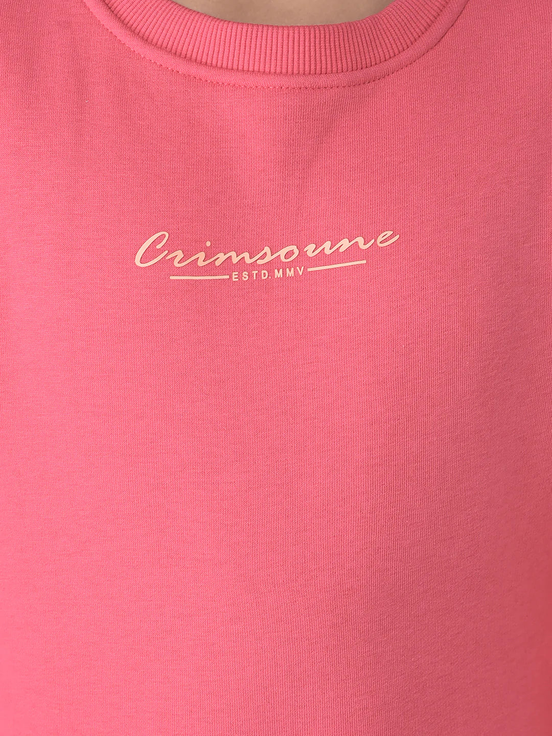  Raspberry Pink Brand-Typography Sweatshirt