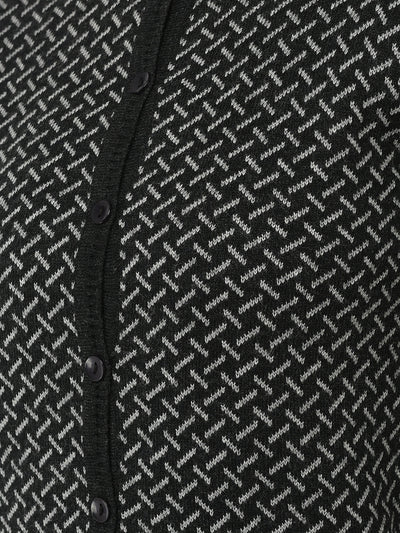  Black Geometric Print Cardigan 