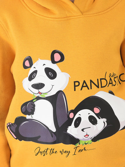 Yellow Sweatshirt with Panda Graphics 