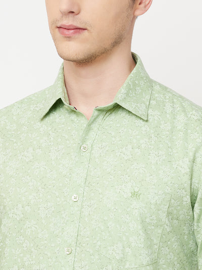 Green Printed Casual Shirt - Men Shirts