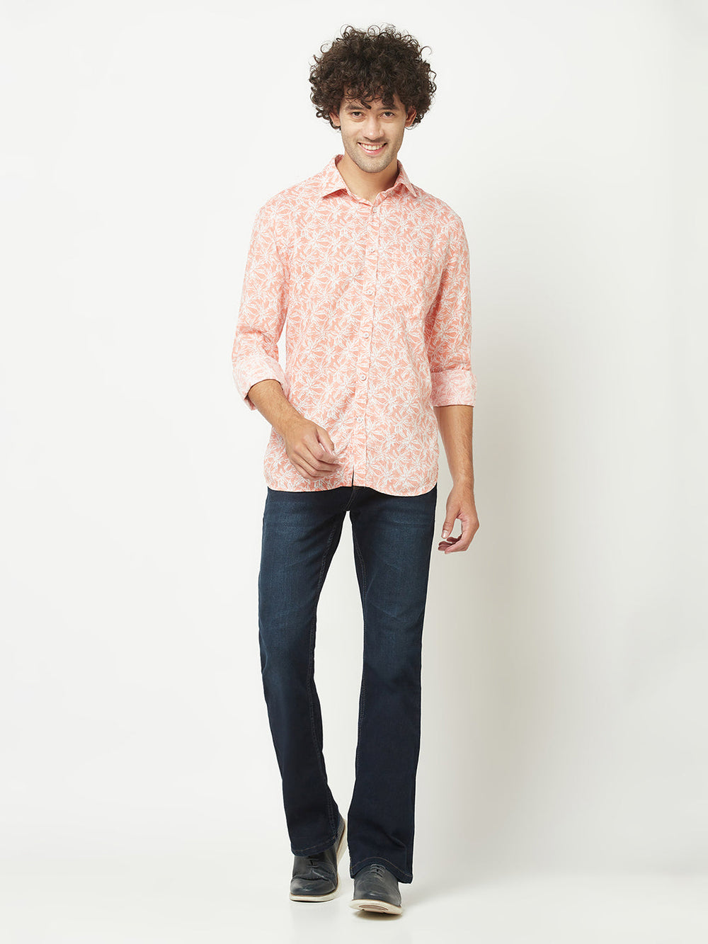  Peach Floral Shirt