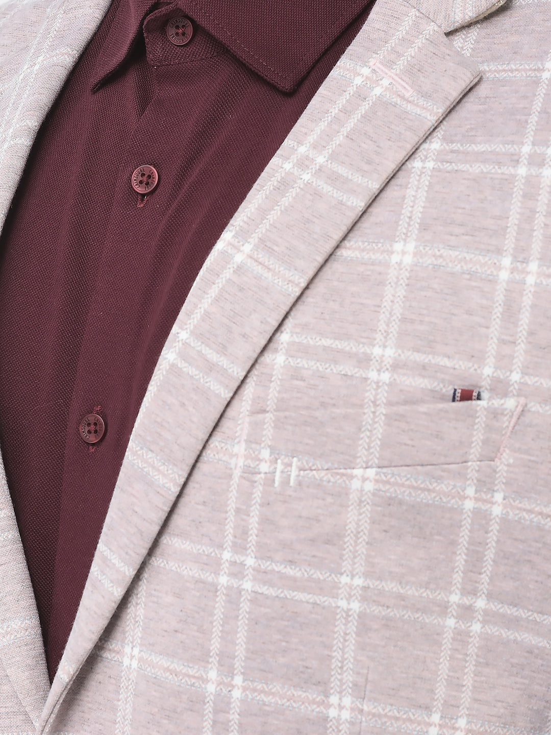  Dusty Pink Checked Blazer