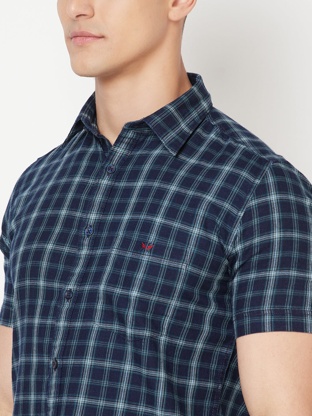 Navy Blue Shepherd Checked Shirt - Men Shirts