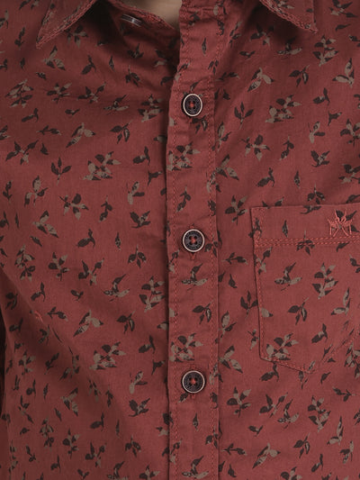 Maroon Floral Shirt-Boys Shirts-Crimsoune Club