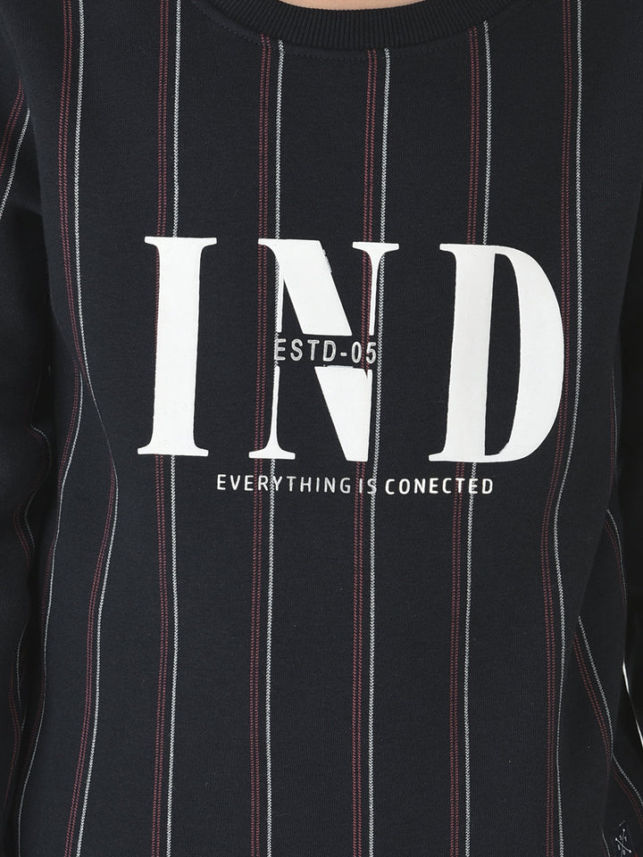  Bold Striped Navy Blue Sweatshirt