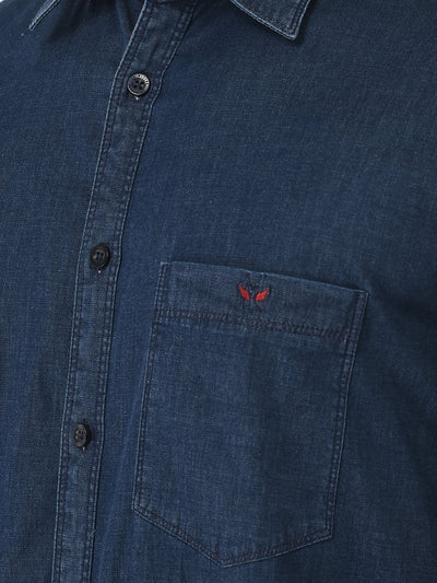  Denim Shirt with Short Sleeves 