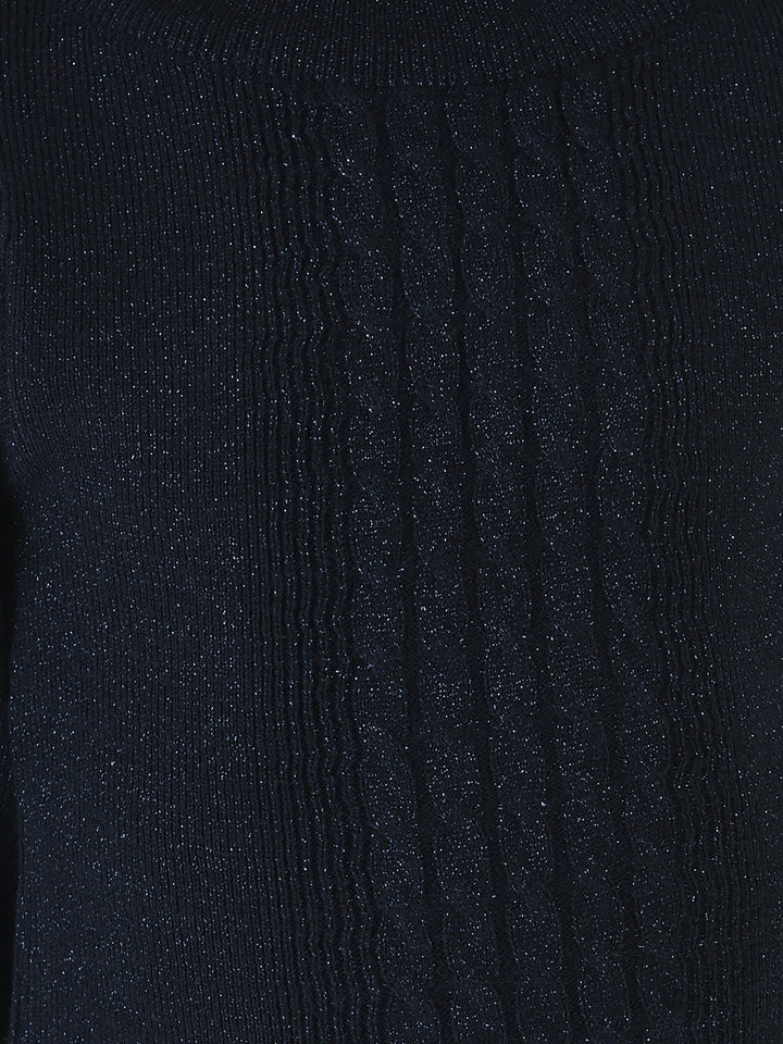 Navy Blue Sweater in Self-Designed Print