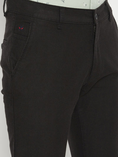 Black Slim Fit Trousers - Men Trousers