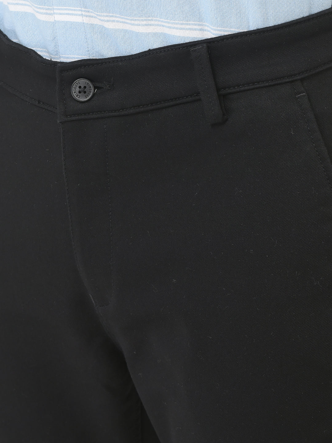  Black Defined-Fit Trousers