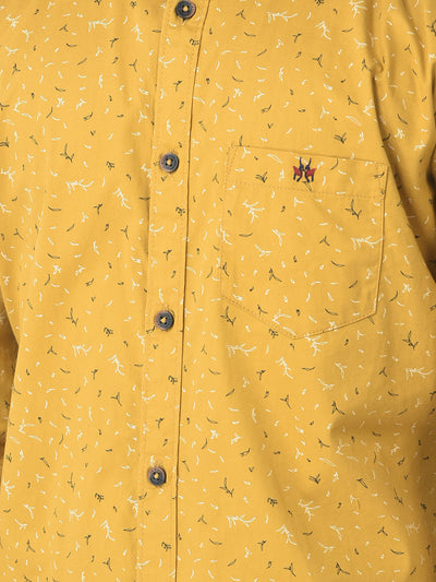  Mustard Yellow Floral Shirt