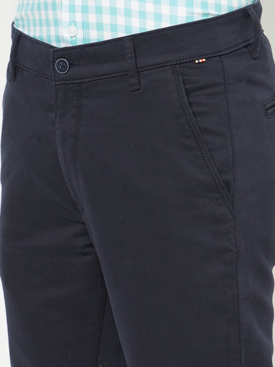 Navy Blue Casual Trousers - Men Trousers