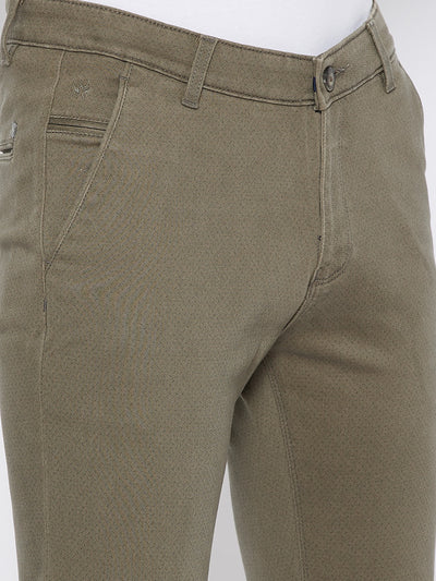 Grey Printed Slim Fit Trousers - Men Trousers