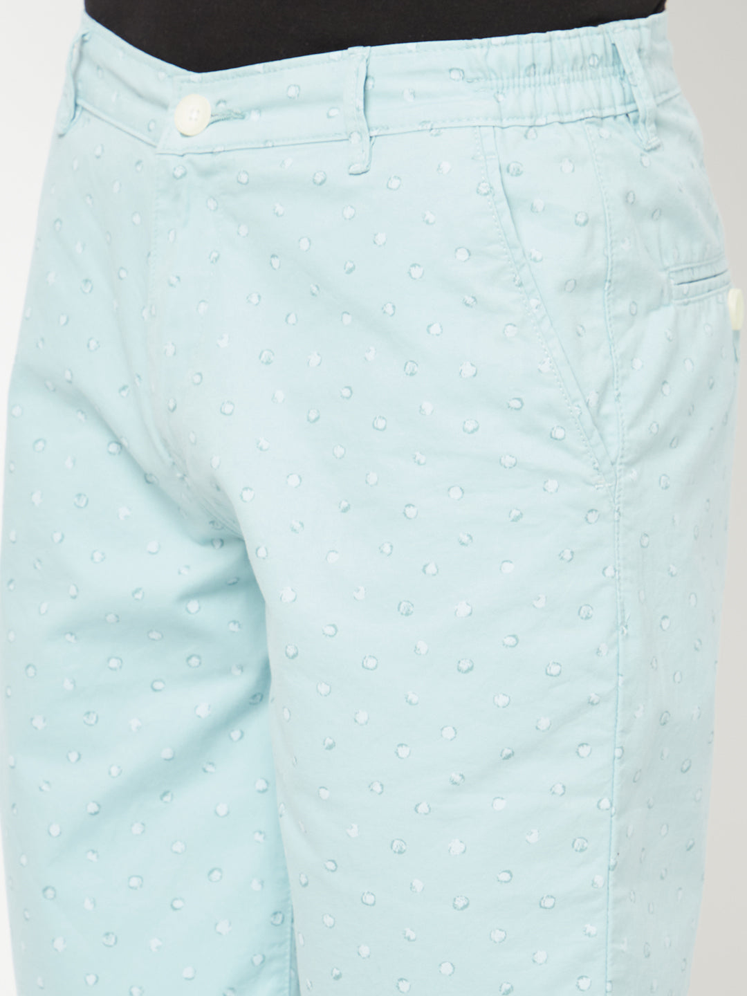 Mint Green Printed Shorts - Men Shorts