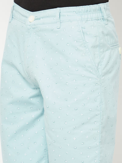 Mint Green Printed Shorts - Men Shorts