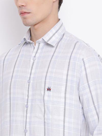 White Checked Shirt - Men Shirts