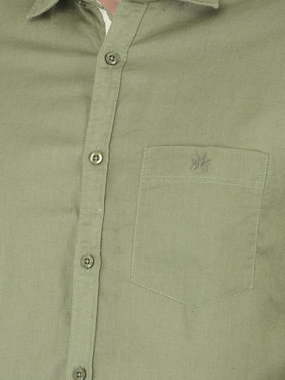 Olive Linen Shirt - Men Shirts