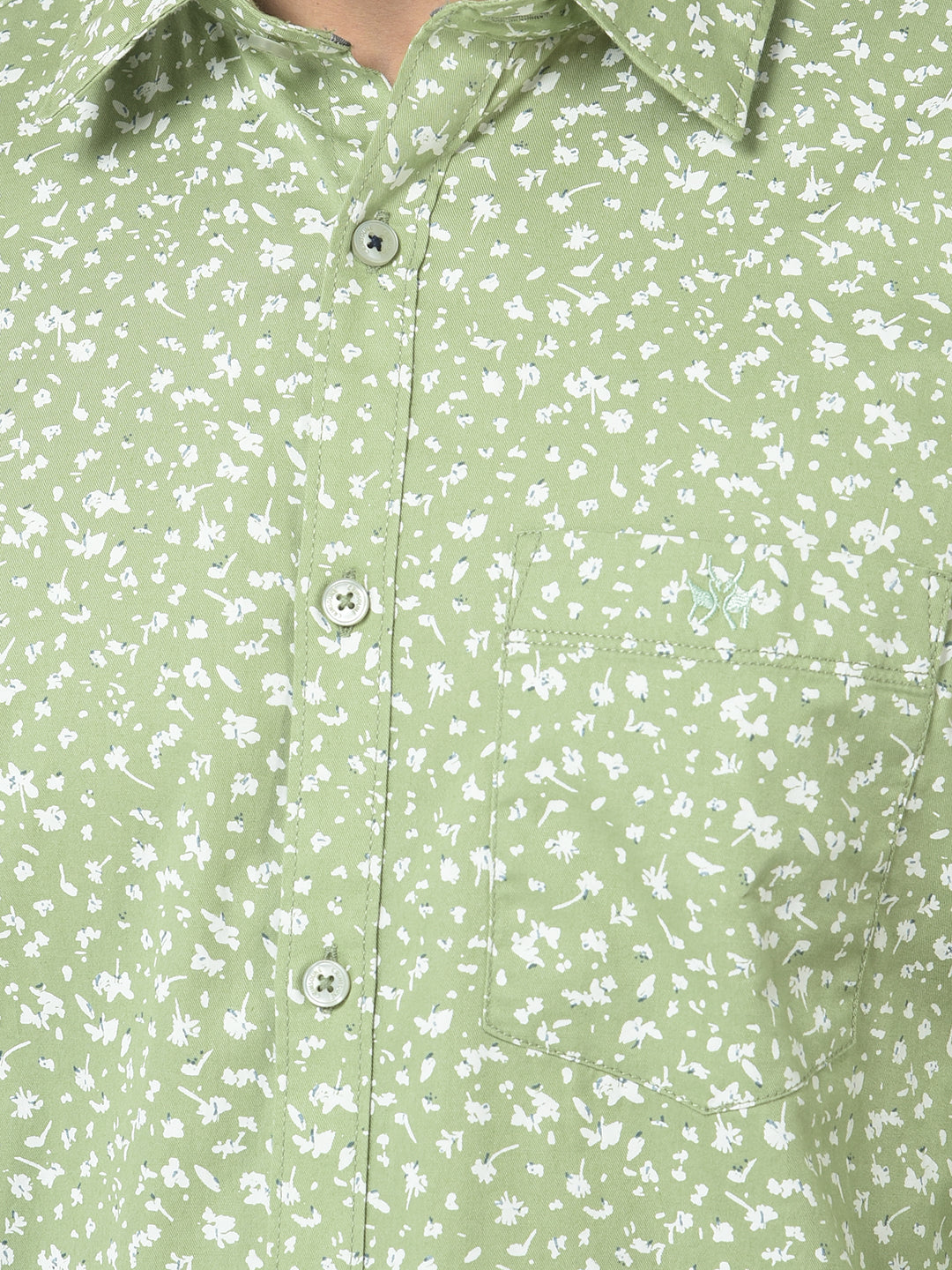 Light Green Shirt in Floral Print 