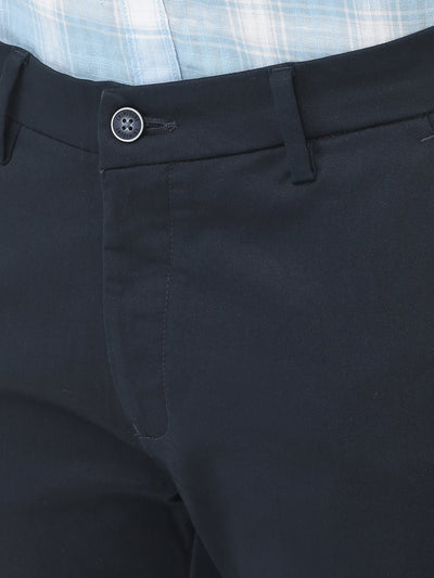  Navy Blue Regular-Rise Trousers