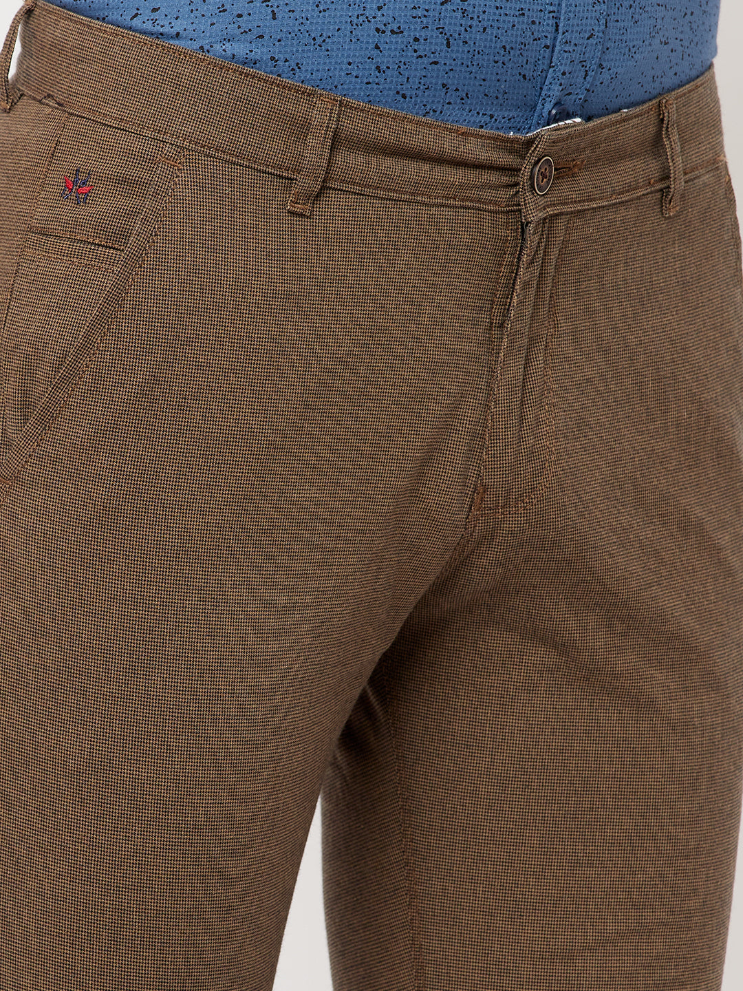 Brown Printed Trousers - Men Trousers