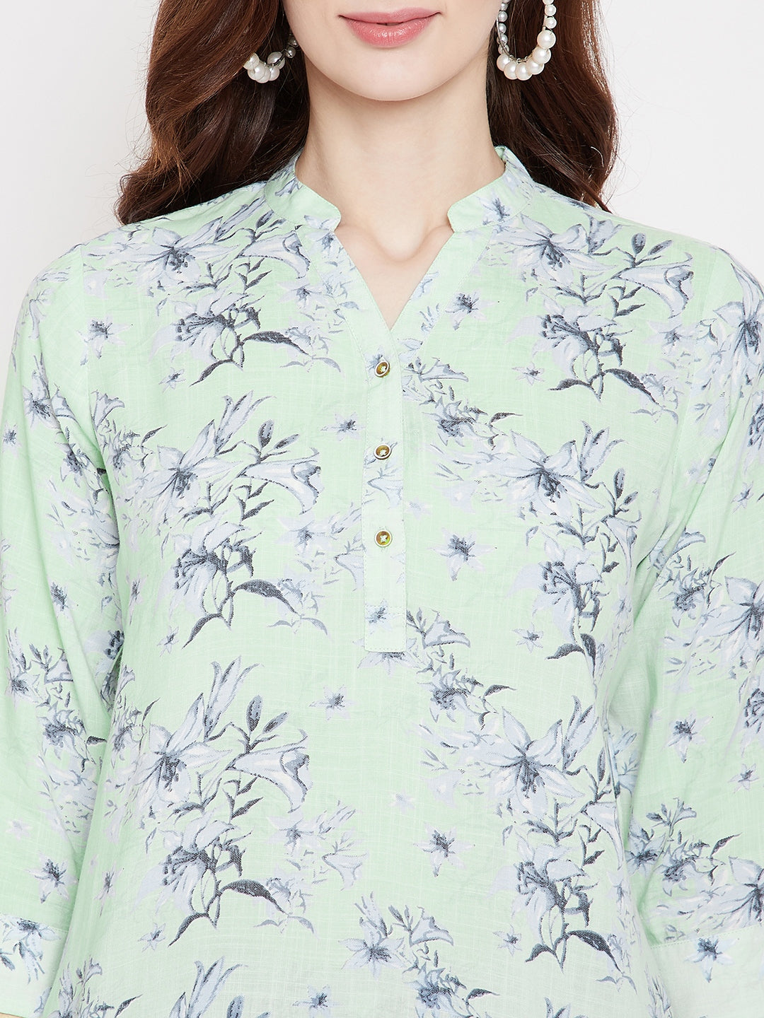 Green Floral Top - Women Tops